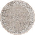 Marbella Mb2 Taupe Traditional Rug Round 4' X 4'