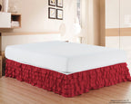 Elegant Comfort Luxurious Premium Quality 1500 Thread Count Wrinkle And Fade Resistant Egyptian Quality Microfiber Multi-Ruffle Bed Skirt - 15Inch Drop, California King, Burgundy