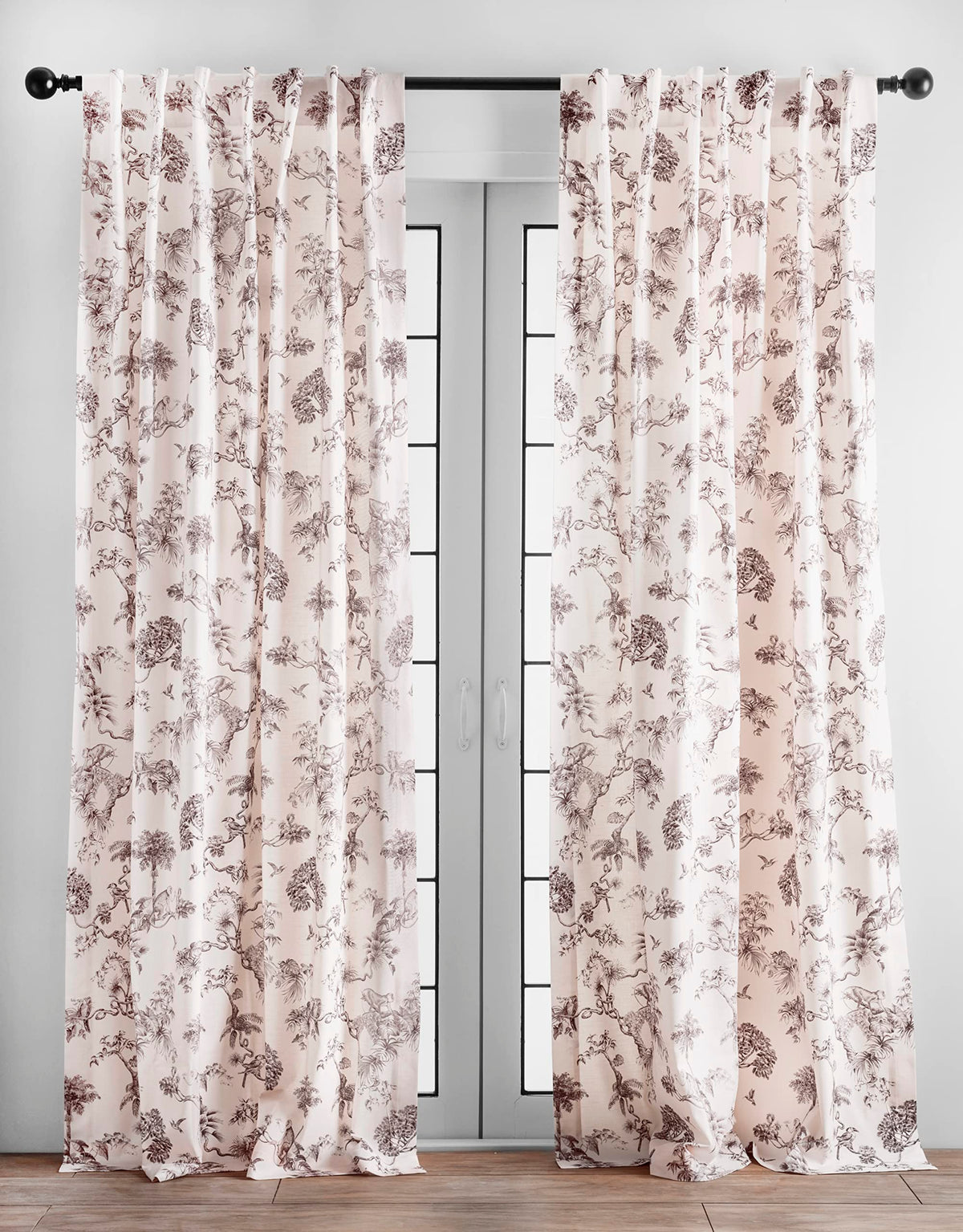 Maison D' Hermine 100% Cotton Curtain - 50'X84' Brown Decorative Curtain - Aesthetic Curtains For Farmhouse, Kitchen & Bedroom