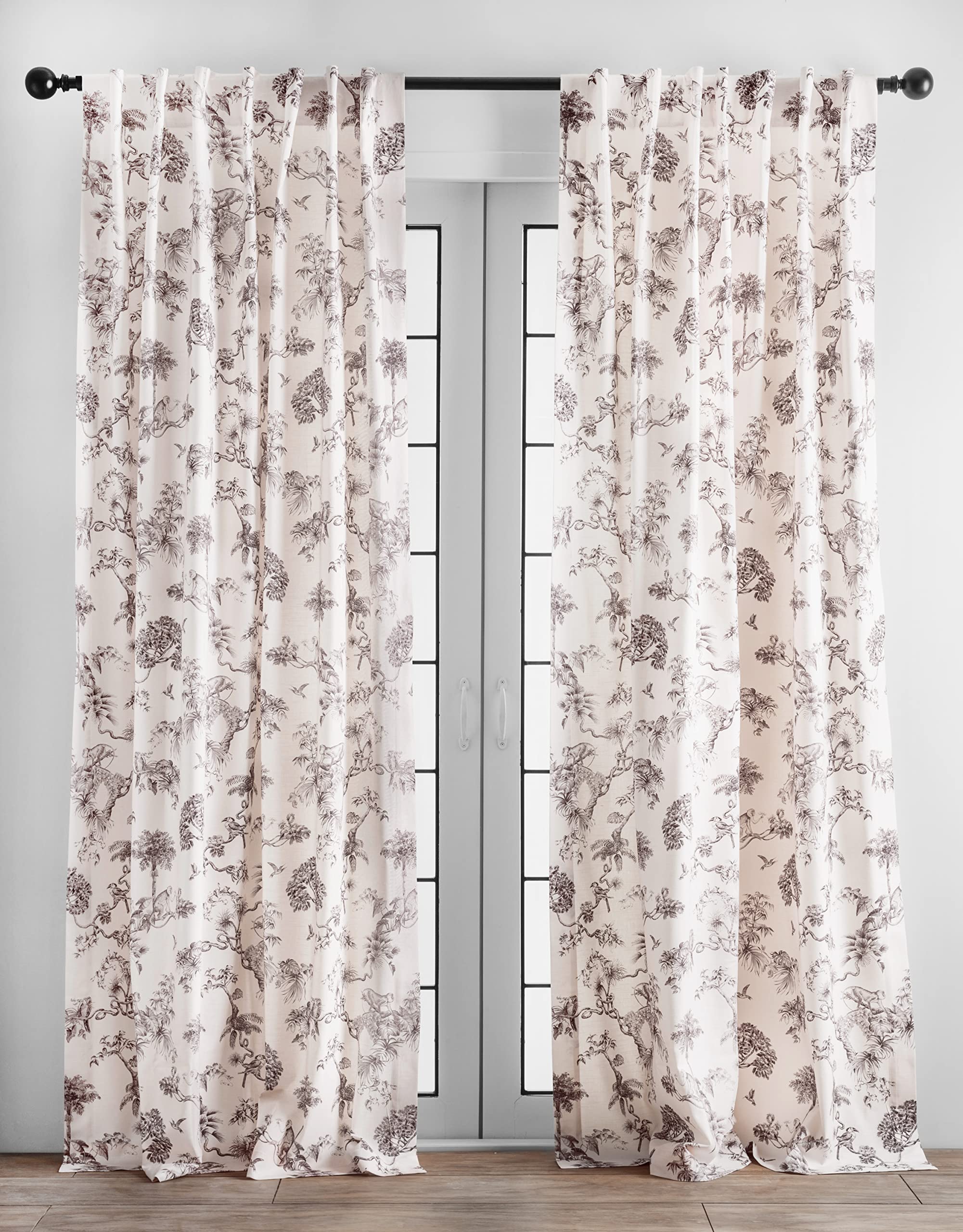 Maison D' Hermine 100% Cotton Curtain - 50'X84' Brown Decorative Curtain - Aesthetic Curtains For Farmhouse, Kitchen & Bedroom