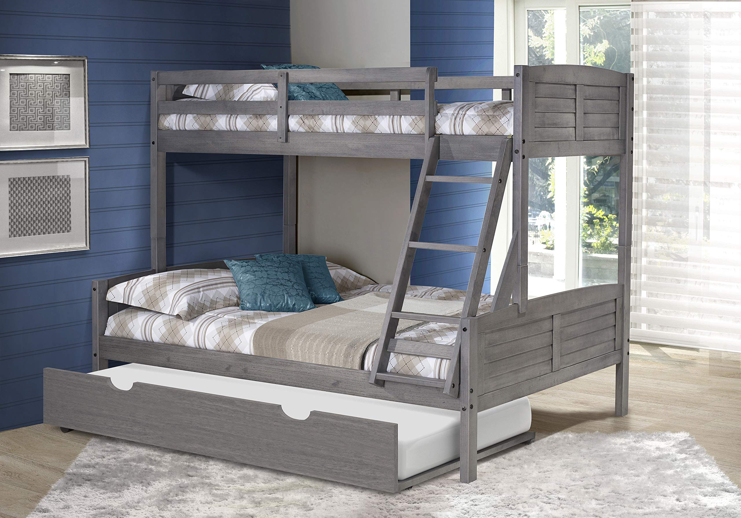 Donco Kids Louver Bunk Bed With Trundle