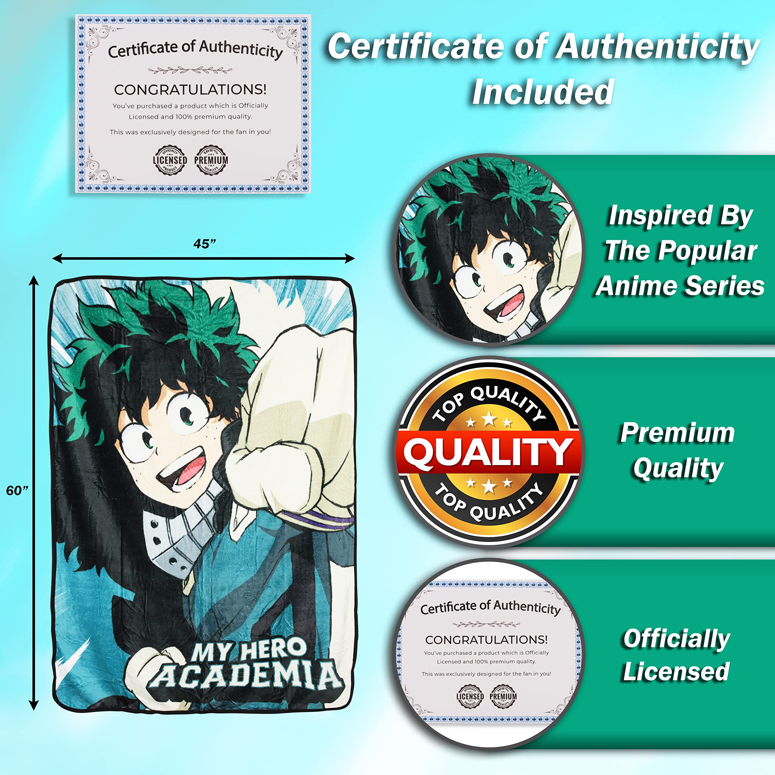 My Hero Academia Blanket Villain Fleece -Soft And Warm [45X60 Inches] | Bedding For Fans To Join The League | Long Nights Binge