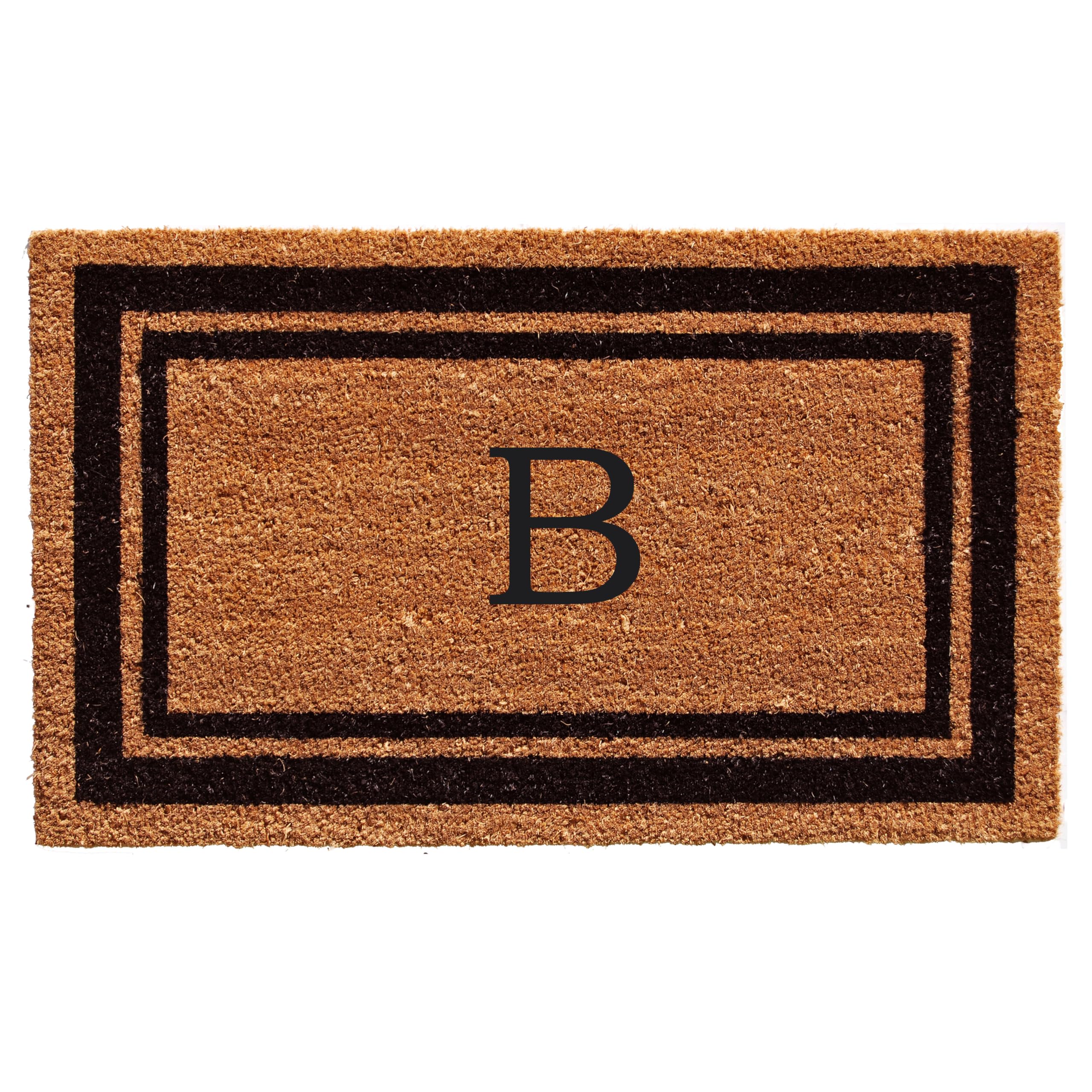 Calloway Mills 152961830B Black Border 18' X 30' Monogram Doormat, (Letter B)
