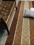 ORFA HOME Custom Size Meander Hallway Runner Rug Slip Resistant, 26 Inch Wide x Your Choice of Length Size, Brown, 26 Inch X 35 