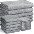 Mixweer 20 Pcs Bath Towels Quick Dry Towel Set Included 5 Bath Towels 5 Hand Towels And 10 Washcloths, Absorbent Bathroom Towel