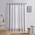 Central Park Sheer Black and White Stripe Farmhouse Curtains Boucle Linen Window Curtain Panel Pairs Yarn Dyed Woven 108 Inches 
