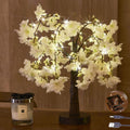 Hairui Lighted White Cherry Blossom Tree Battery Operated 18IN 40 Warm White LED Artifical Bonsai Tree with Timer USB Plug for W