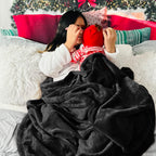 Bedsure Fleece Blanket Throw Blanket Black - 300Gsm Throw Blankets For Couch, Sofa, Bed, Soft Lightweight Plush Cozy Blankets An