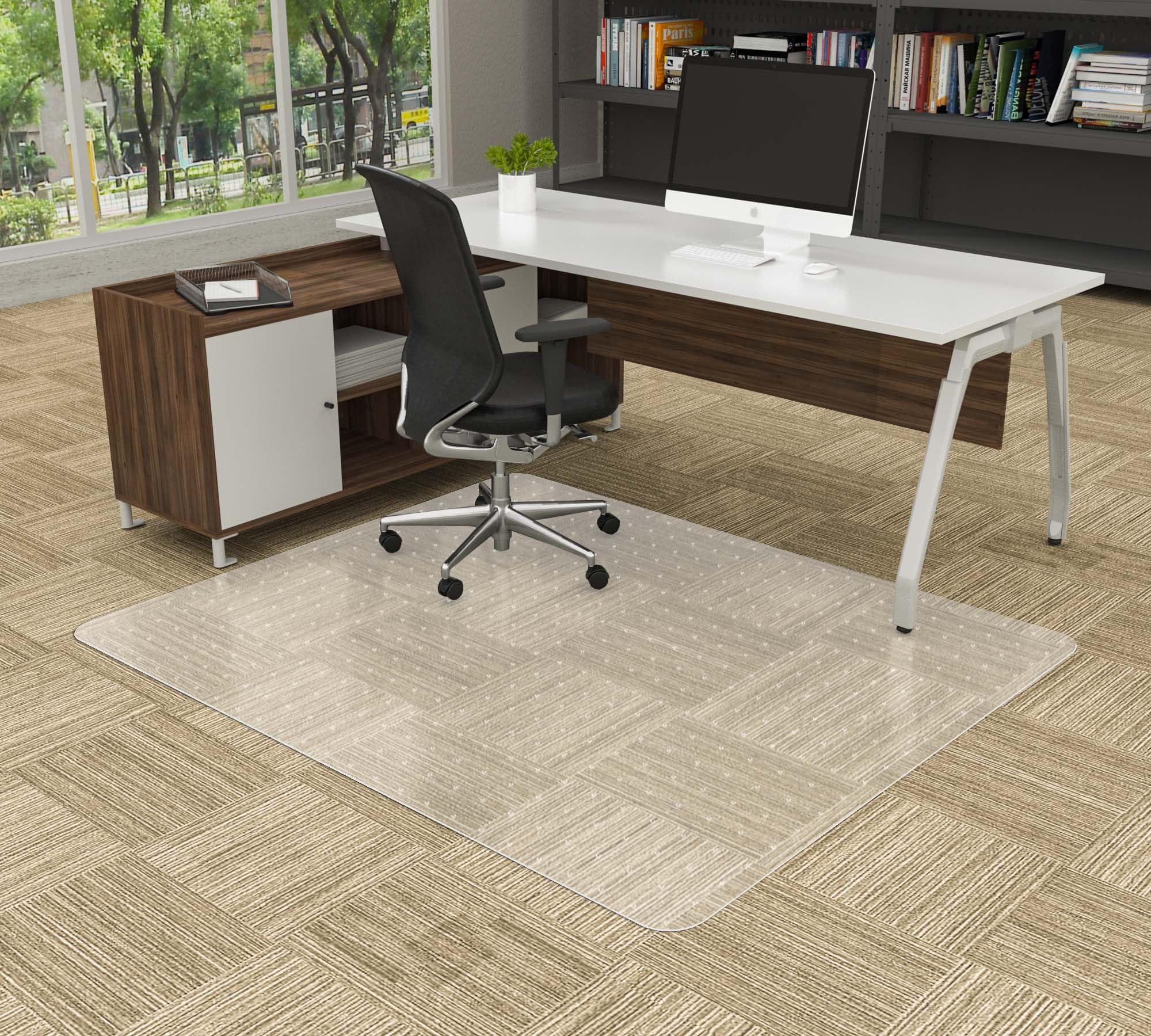 Amyracel Large Office Chair Mat For Low Pile Carpet - 44' X 58' Clear Carpet Chair Mat For Home & Offices, Easy Glide Plastic