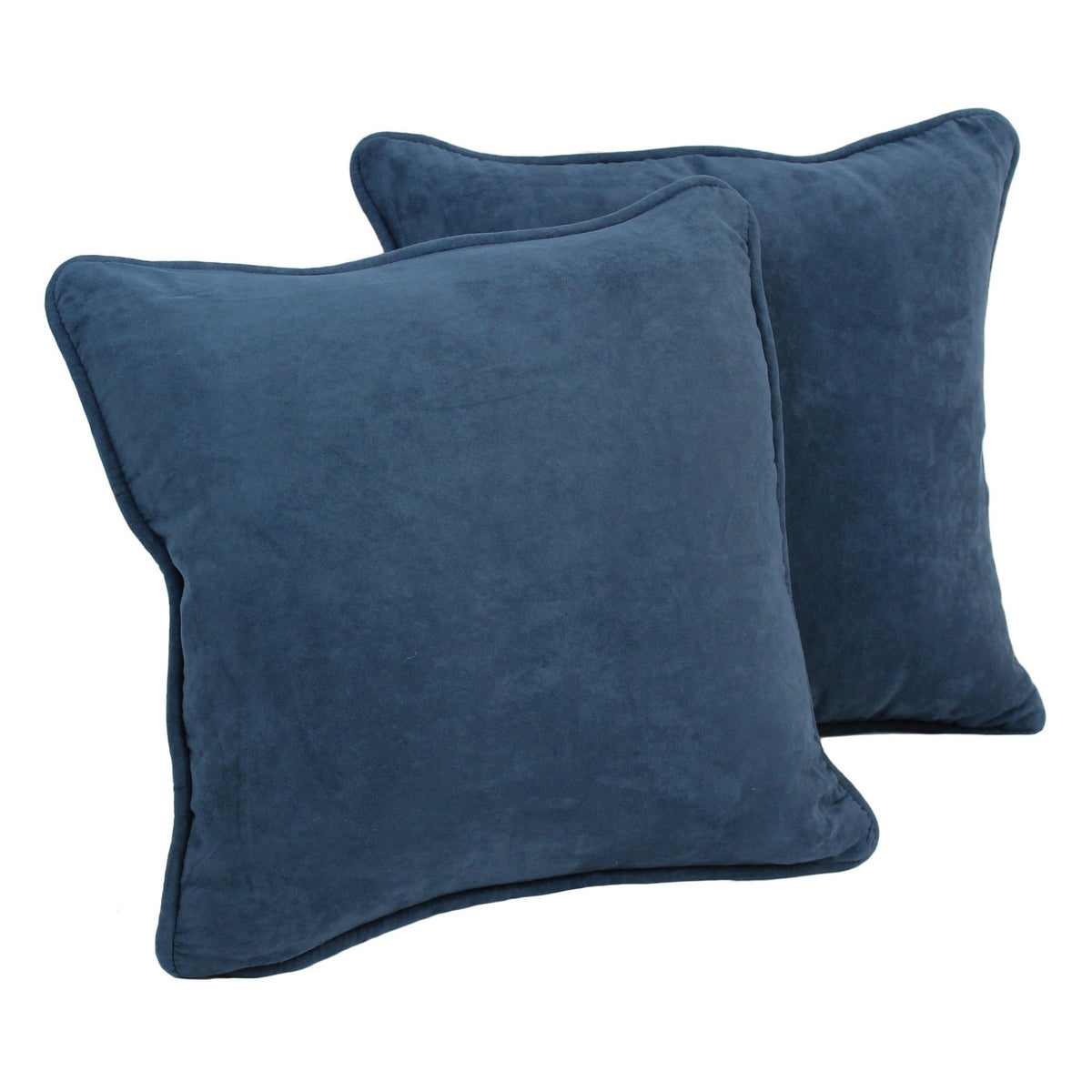 Blazing Needles Corded Microsuede Throw Pillow, 18&quot;, Indigo 2 Count