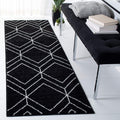 SAFAVIEH Adirondack Collection Runner Rug - 26 x 12, Black & Ivory, Modern Geometric Design, Non-Shedding & Easy Care, Ideal f