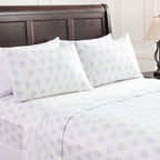 Chanasya Premium Small Damask Printed Victorian Patterned Twin Bed Sheet Set 3-Piece - 1 Flat 1 Fitted Sheet 1 Pillowcase - Ultr