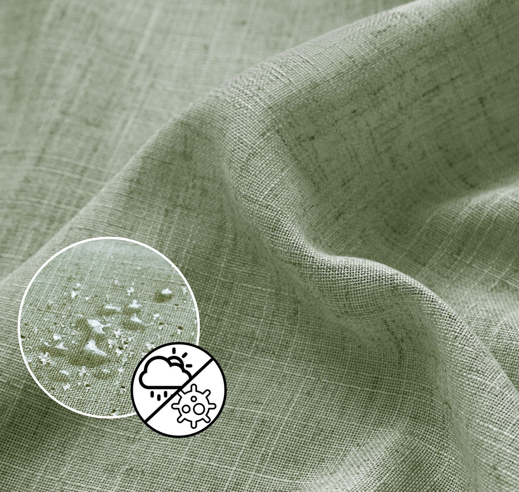 Koufall Sage Green Farmhouse Shower Curtain For Bathroom Small Stall 36X72 Inch Textured Cloth Linen Fabric Half Narrow Waterproof Rv Shower Curtains For Bathtub Ensuite Boho Decor