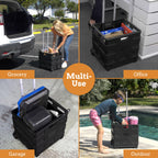 Inspired Living Collapsible Ultra-Slim Pack-N-Roll, 2 Wheel Utility Cart , With Telescopic Handle - Super Strong Up To 80 Lbs Load Capacity, Black