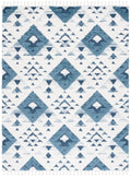 SAFAVIEH Moroccan Tassel Shag Collection Area Rug - 11 x 15, Blue & Ivory, Moroccan Design, Ideal for High Traffic Areas in Li
