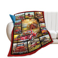 Red Trucks Blanket Gifts For Girls Boys Women Farm Flower Throw Blankets Farmhouse Old Barn Throws Truck Fleece Flannel Soft Lig