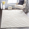 Livabliss Zandy Outdoor Textured Area Rug, 53 x 73, Cream