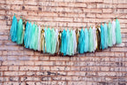 Fonder Mols Tissue Paper Tassel Garland (Pack Of 30, White Mint Aqua Gold) Rustic Birthday Wedding Party Decor Mermaid First Bir