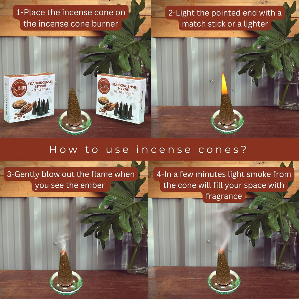 Frankincense Myrrh - Scented Incense Cones - Total 20 Cone Incense - Dual Pack Of 10 Insence Cones - Incense Cones Scented - Con