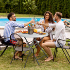 Zenstyle 2.6 Ft Round Folding Table, Indoor Outdoor Portable Plastic Dining Card Table Utility Table Accessory For Patio Camping Dining Event Party, White