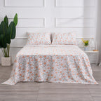 Floral Printed Sheet Set Queen Size, 4 Piece Soft Botanical Microfiber Sheets And Pillowcases - Deep Pocket, Wrinkle Free And Soft Bed Sheets Set Bedding Decor