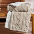 Bedsure Sherpa Blanket Twin Size - Twin Blanket Fuzzy Soft Cozy Throw For Couch, Fleece Thick Warm Blanket For Winter, Beige, 60