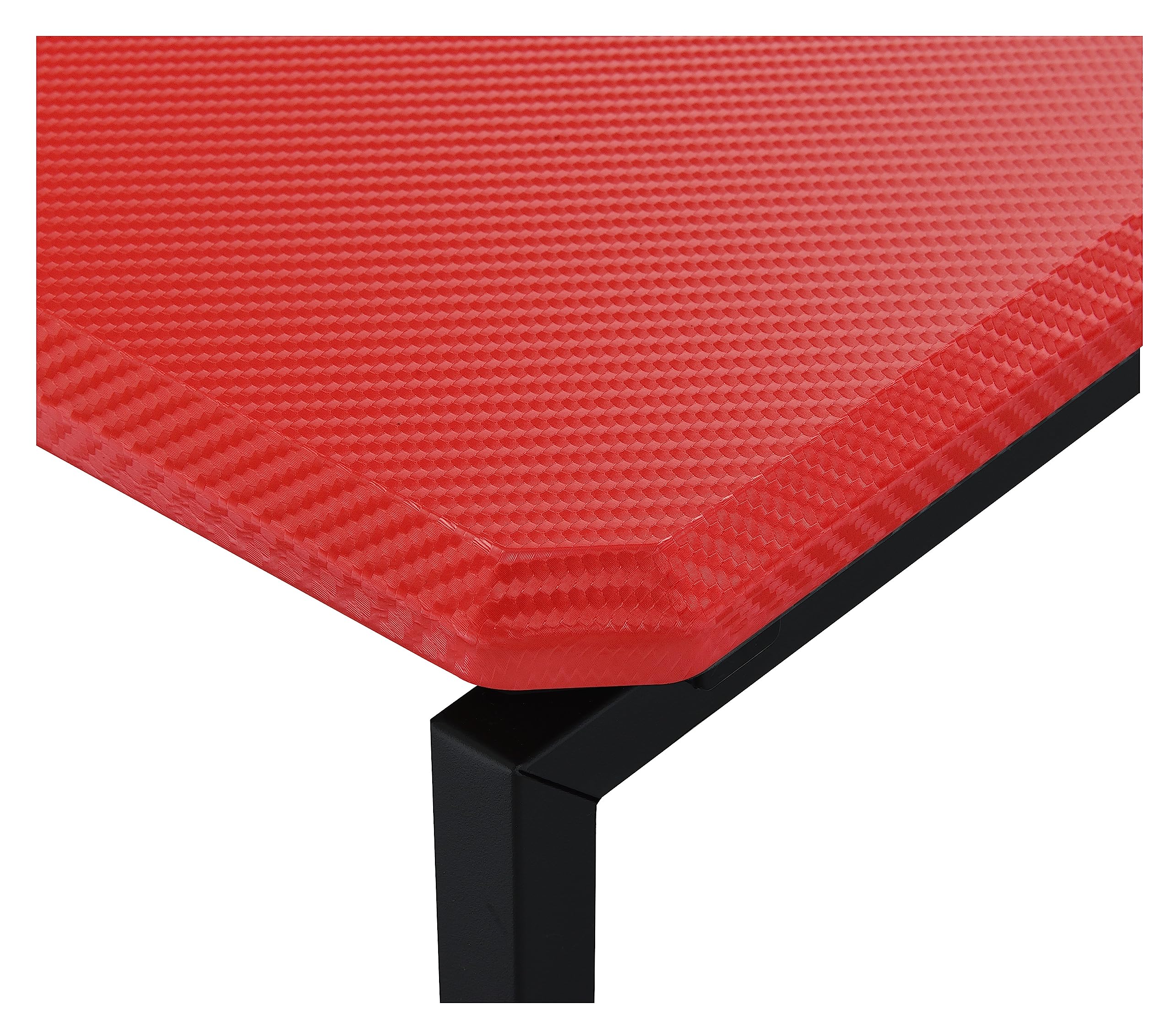 Lilola Home GT 3 Piece Red Carbon Fiber Wrap Coffee Table and End Table Set