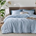 Bedsure King Size Comforter Set - Light Blue King Comforter Set, Soft Bedding For All Seasons, Cationic Dyed Bedding Set, 3 Piec