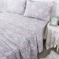 Fadfay Sheets Set Twin Xl Shabby Pink And Grey Floral Bedding Vintage Sunflower Bedding 600Tc Elegant Summer Bedding 100% Cotton