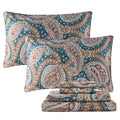 Fadfay Luxury Paisley Sheets Set Twin Classy Blue And Gold Floral Farmhouse Bedding Elegent Blue Paisley Bedding Set 100% Cotton