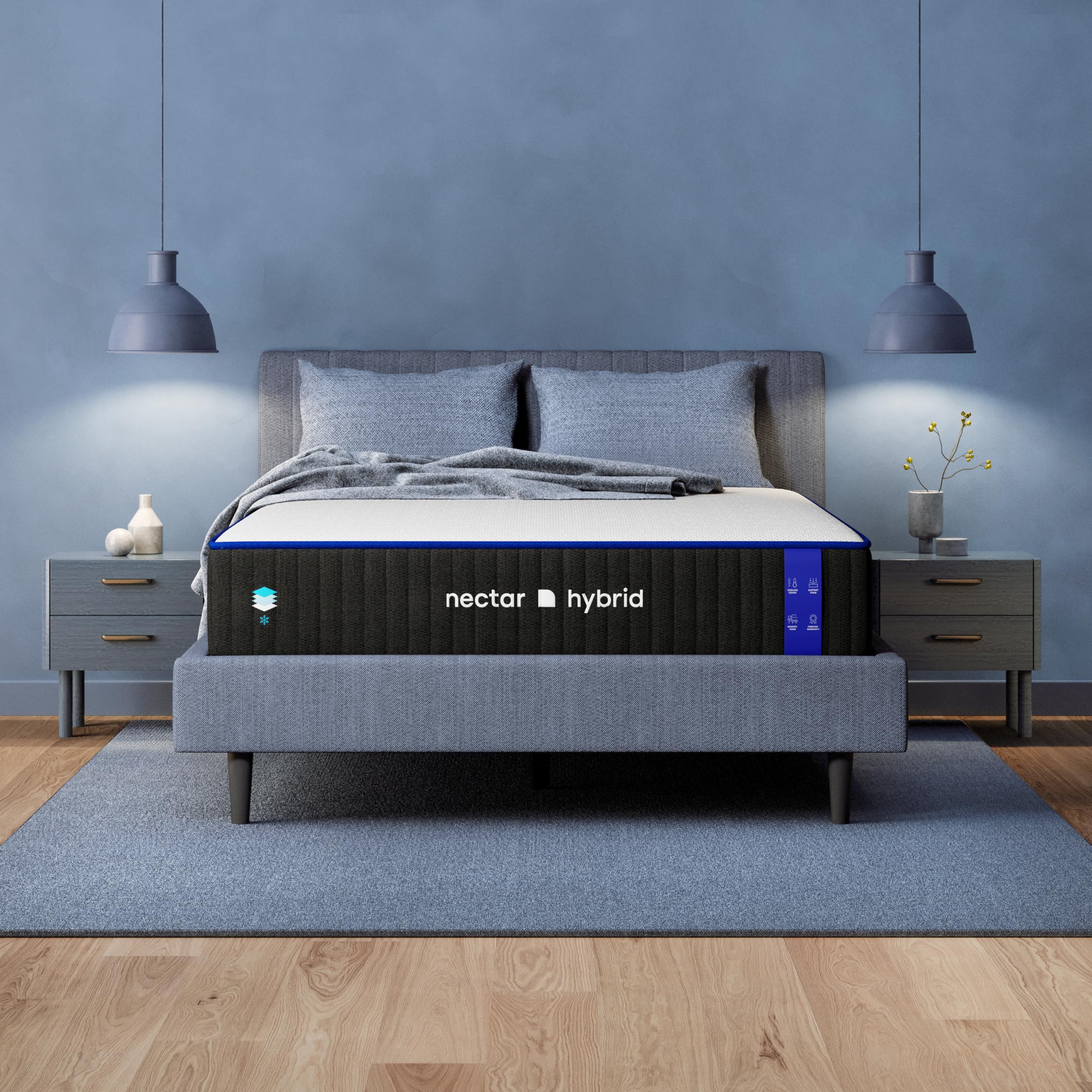 Nectar Hybrid Full Mattress 12 Inch - Medium Firm Gel Memory Foam - Steel Springs - Cooling Technology - 365-Night Trial - Forev