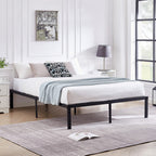 Vecelo 14 Inch Metal Full Size Bed Frame,Black Basic Steel Slats Platform,Heavy Duty Steel Slat/Noise Free&No Box Spring Needed Modern(2 Set)