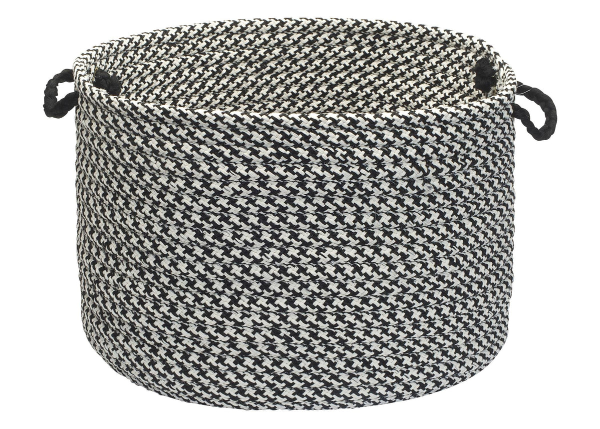 Colonial Mills Indoor/Outdoor Houndstooth Storage Basket, Black