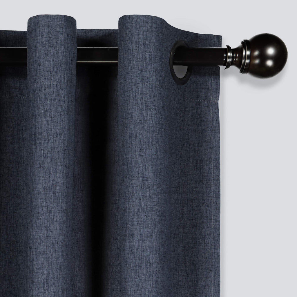 Eclipse Gabriella Grommet Top Curtains For Bedroom, Single Panel, 40'' X 84'', Indigo