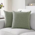 Meekio Set Of 2 Dark Sage Pillow Covers 16 X 16 Inch Farmhouse Boho Decorative Throw Pillow Covers Linen Cushion Covers For Sofa Couch Décor