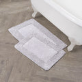 Laura Ashley Ruffle Border 100% Cotton Bath Rug Set, Purple, 17 x 24/ 20 x 32