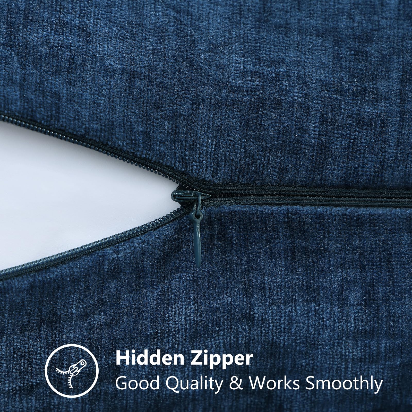 Decoruhome Couch Throw Pillow Covers 20X20 Set Of 2, Decorative Soft Chenille Solid Dyed Pillow Covers For Sofa Bed Living Room,Poseidon