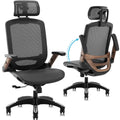 Gabrylly Ergonomic Office Chair, High Back Home Desk Chair With Headrest, Flip-Up Arms, 90-120 Tilt Lock And Wide Cushion, Big A