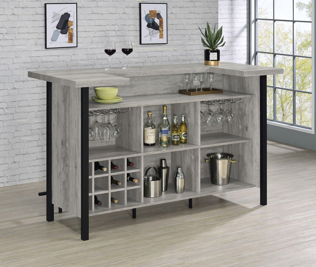Coaster Furniture Bar Unit Grey Driftwood Black 182105