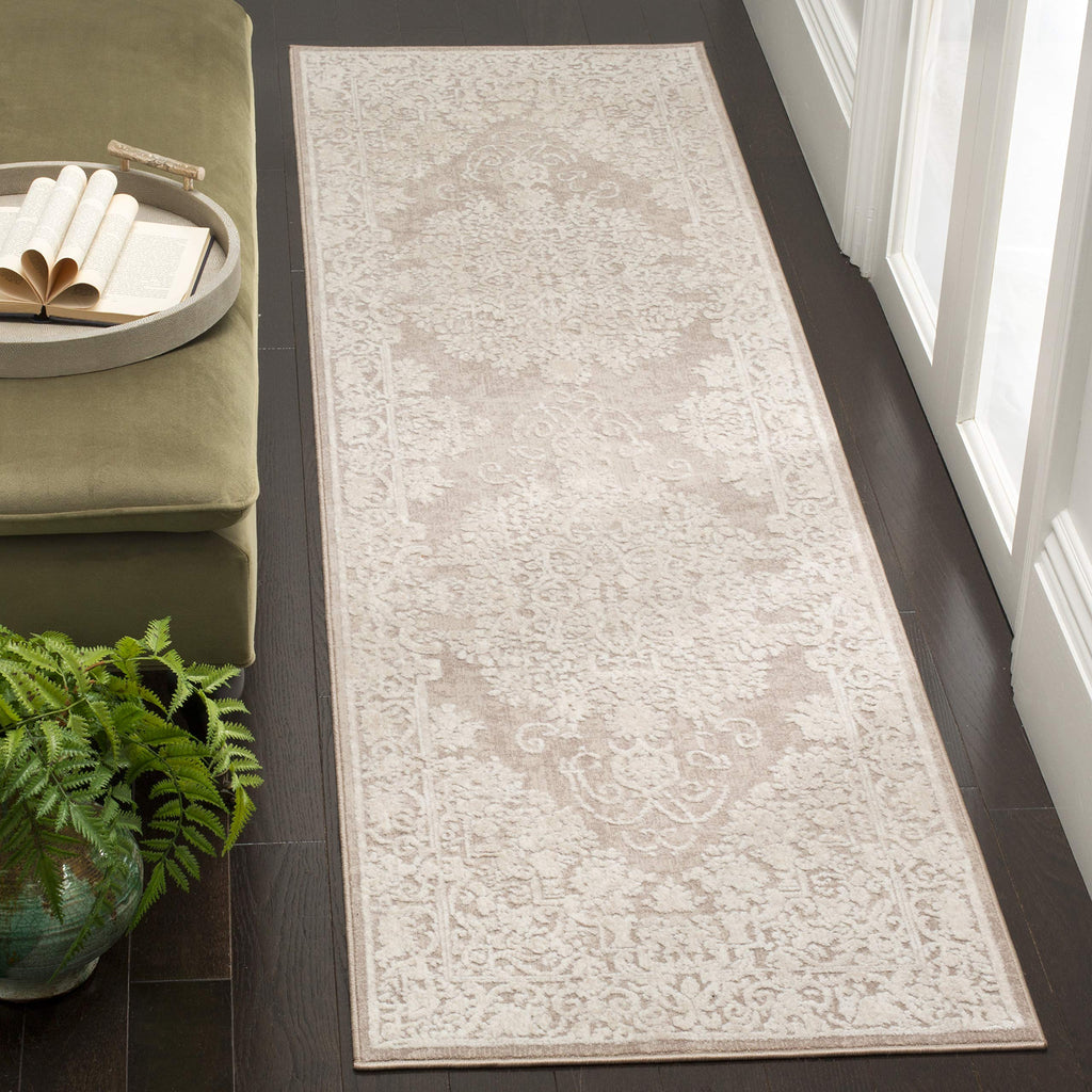 SAFAVIEH Reflection Collection Runner Rug - 2'3'' x 14', Beige & Cream, Vintage Distressed Design, Non-Shedding & Easy Care, Ide