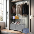 Simple Houseware 3-Tier Closet Storage With 2 Drawers, Grey
