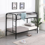 Coaster Home Furnishings Morgan Twin Over Twin Sturdy Metal Modern Bunk Bed Heavy Duty Steel Welded Slat Frame Easy Assembly Black 2256K