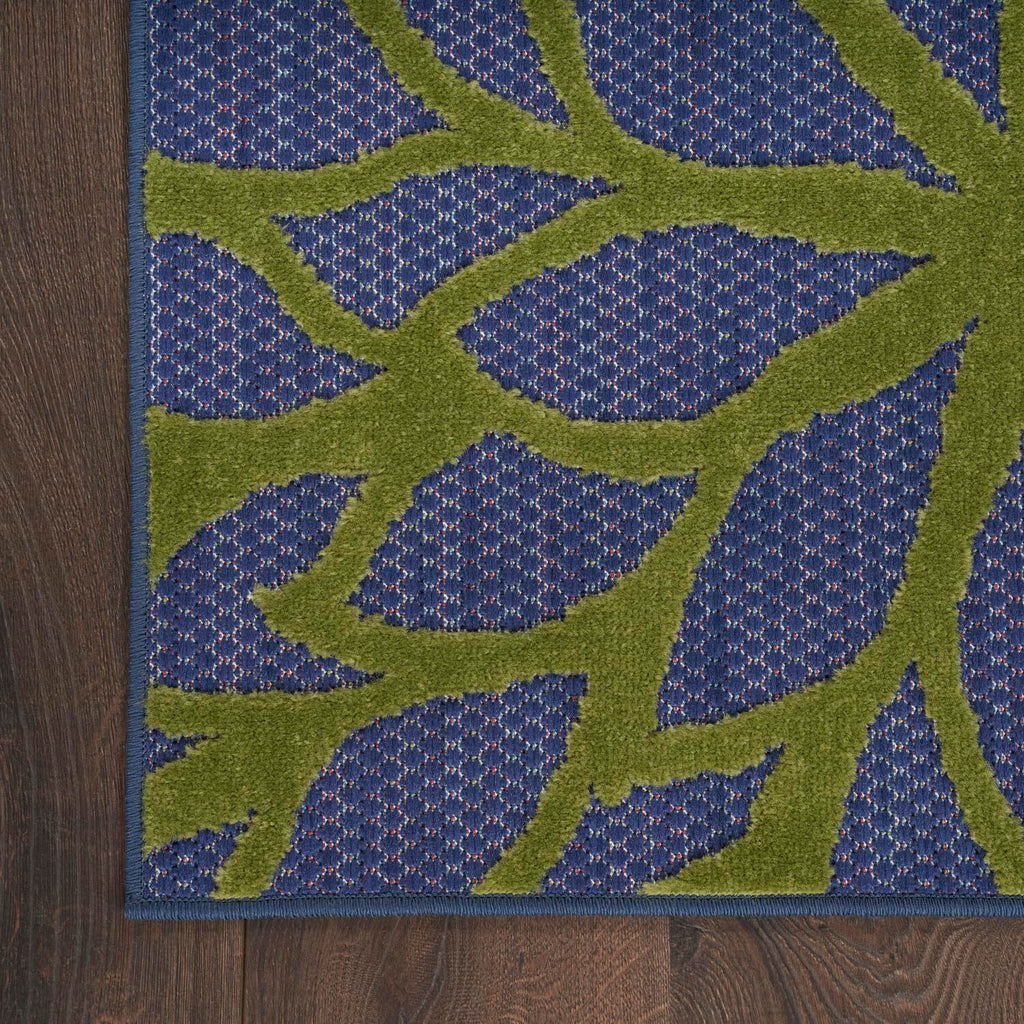 Nourison Aloha Indoor/Outdoor Modern Navy Multicolor 2' X 6' Area Rug, Easy Cleaning, Non Shedding, Bed Room, Living Room, Dining Room, Backyard, Deck, Patio (2X6)