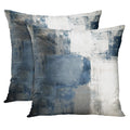 Emvency Set Of 2 Throw Pillow Covers Modern Abstract Painting Blue White And Gray Decorative Sofa Pillow Cases Home Decor Standa