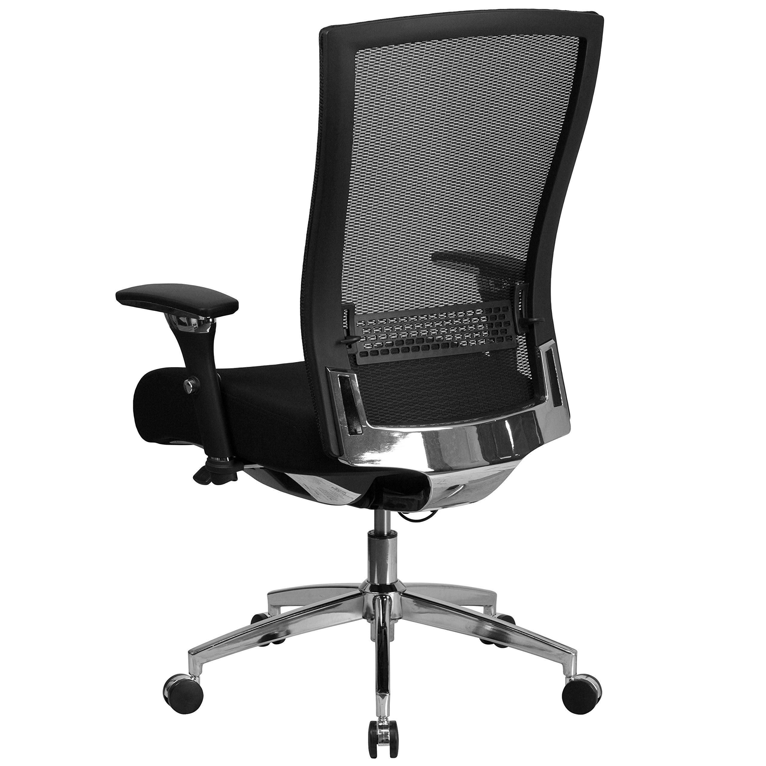Flash Furniture HERCULES Series 24/7 Intensive Use 300 lb. Rated Black Mesh Multifunction Ergonomic Office Chair with Seat Slider