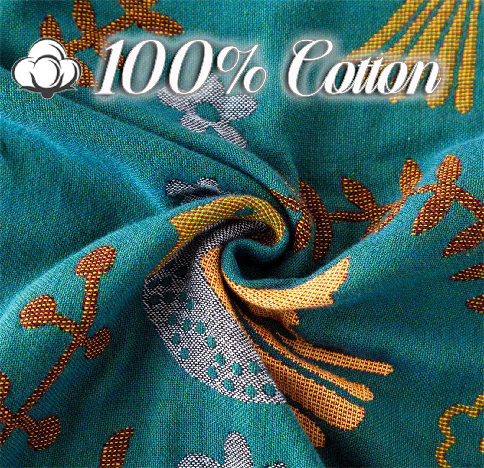 Msgkv Boho Throw Blanket 100% Cotton Blankets For Bed Couch 60'X80', Soft Fall Mexican Blanket Travel Boho Quilt Muslin Blanket
