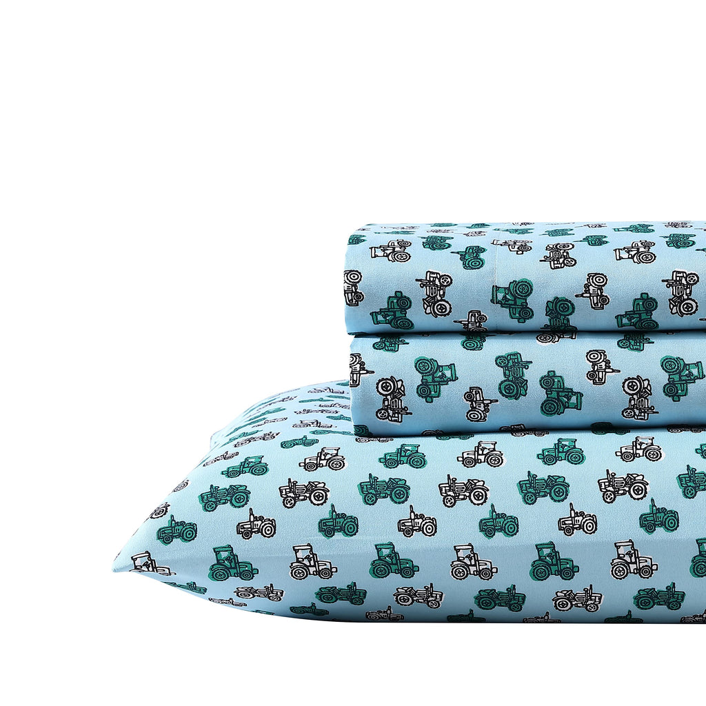 Eddie Bauer Kids - Queen Sheets, Stain Resistant Kids Bedding, Ideal For Toddler Bedding Set (Little Rider Blue, Queen)