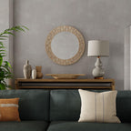 Kouboo Round Rope Wall Mirror, Chequered, Beige/Natural