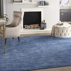 Nourison Essentials Indoor/Outdoor Navy Blue 8' X 10' Area Rug, Easy -Cleaning, Non Shedding, Bed Room, Living Room, Dining Room, Backyard, Deck, Patio (8X10)