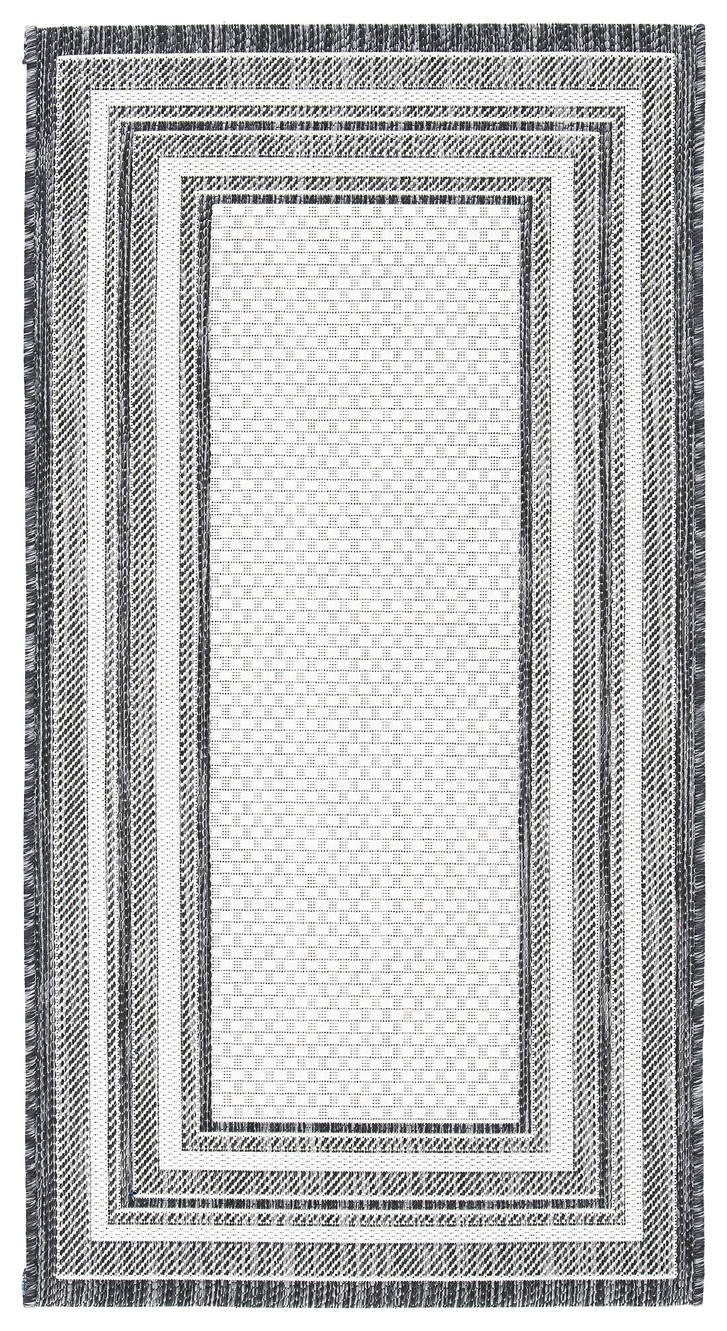 Safavieh Courtyard Collection 2'7' X 5' Ivory / Black Cy8475 Indoor/ Outdoor Waterproof Easy Cleaning Patio Backyard Mudroom Ar